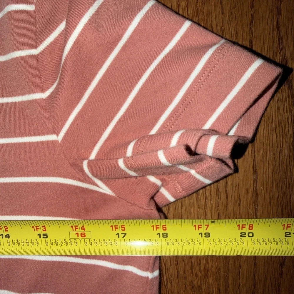 Haven Well Within Nightgown Minimalist Modern XS Mauve White Stripes Cotton Knit